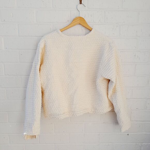 Wildrose Farm Jacket 100% Organic Heavy Cotton Waffle Shell Button Natural Sz: M - Picture 2 of 7